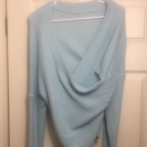 Light Blue Wrap Sweater